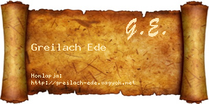 Greilach Ede névjegykártya